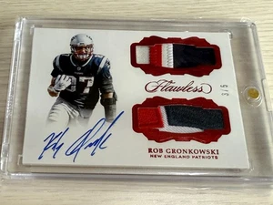 Rob Gronkowski 2017 Panini Flawless Dual 3Color Patch Auto Red 3/5 Patriots - Picture 1 of 2