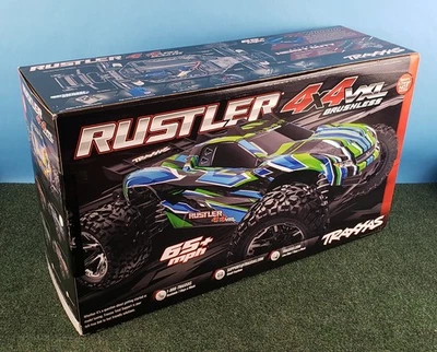 Nuevo camión de estadio Traxxas Rustler 4X4 VXL 1:10 67376-4-AZUL sellado de fábrica Foto 1 de 4