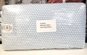 TruCool Serene Foam Side Sleeper One King Pillow White/Blue - Picture 1 of 5