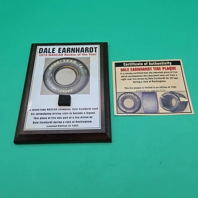 Placa de neumático Dale Earnhardt edición limitada Rockingham Nascar Race certificado de autenticidad vintage  Foto 1 de 4