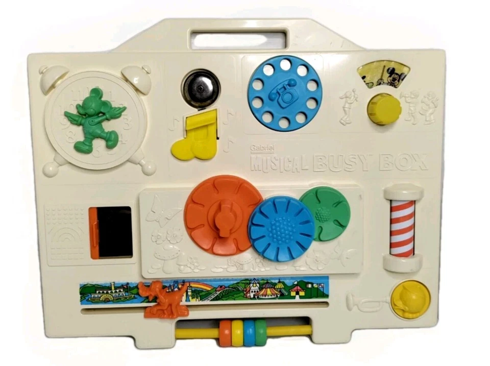 DE COLECCIÓN 1977 GABRIEL MUSICAL CAJA OCUPADA WALT DISNEY MICKEY MOUSE JUGUETE BEBÉ FUNCIONA LIMPIO Foto 1 de 4