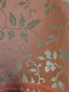 Damask Upholstery Fabric Gold Orange Sheen 2 1/3 Yds X 46" - Picture 1 of 2