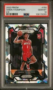 2023-24 Panini Prizm Amen Thompson Ice RC Houston Rockets 150 PSA 10 - Bild 1 von 2