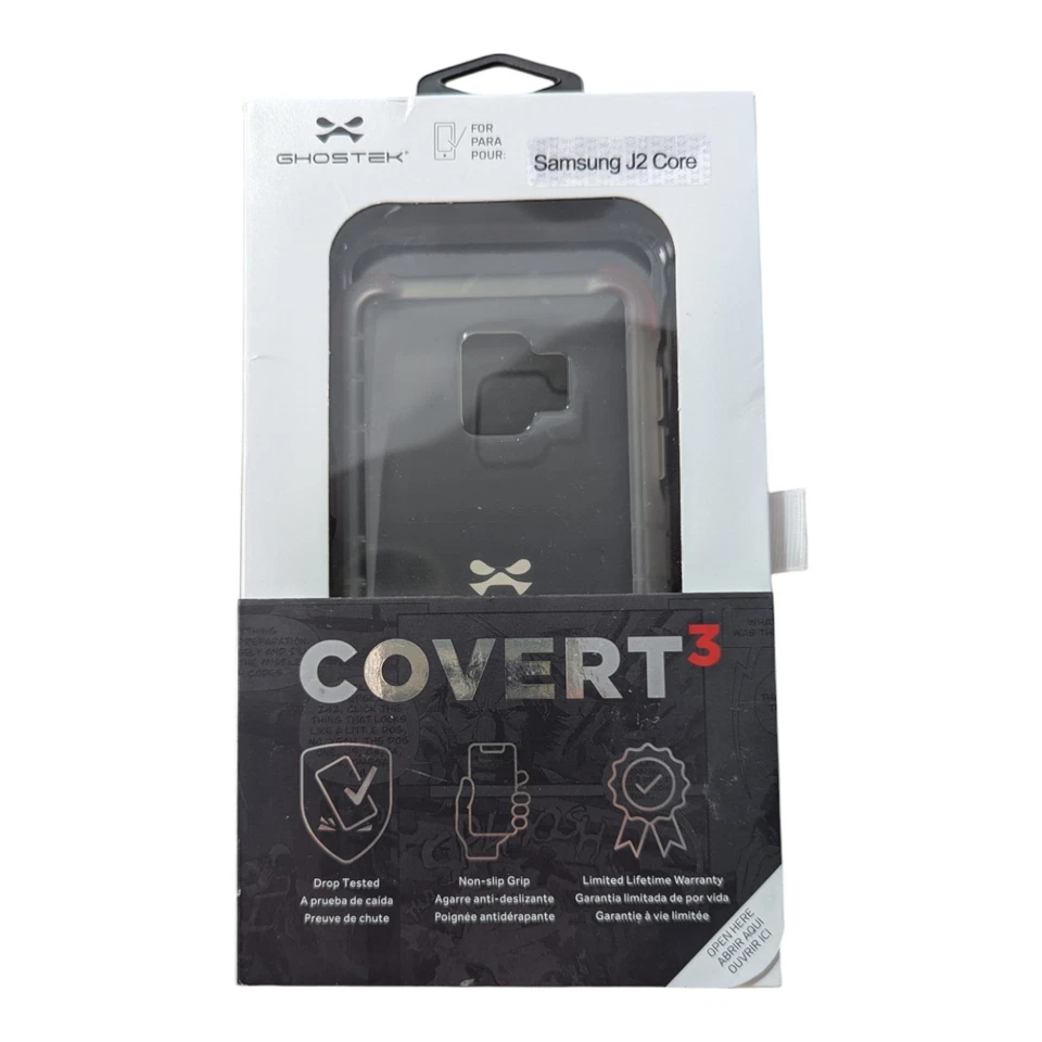 J1. Funda Ghostek Convert 3 para Samsung J2 Core - Parachoques Esquinero Transparente/Rojo Foto 1 de 2