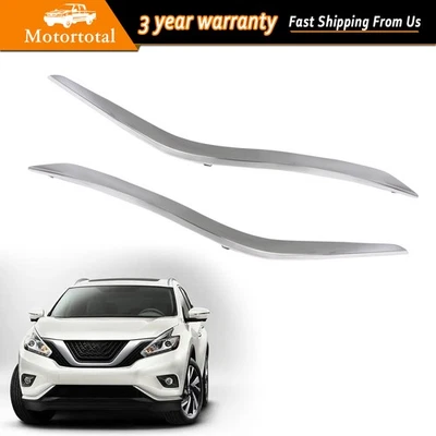 For 2015-2018 Nissan Murano Pair Chrome Front Bumper Molding Trims Left & Right - Image 1 of 4