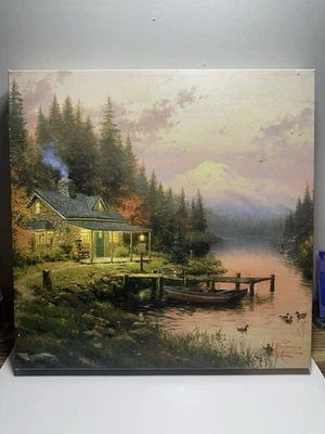 Lienzo Thomas Kinkade The End To A Perfect Day certificado de autenticidad firmado Foto 1 de 4