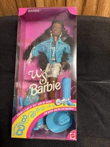Rare 1993 Western Stampin' Barbie African American Doll - Picture 1 of 4