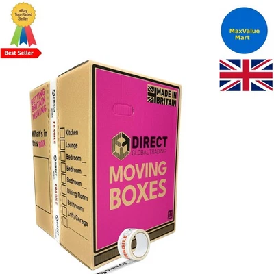 5 Tall Wardrobe Boxes Removal Garment Carriers Strong Double Wall Cardboard - Image 1 of 4