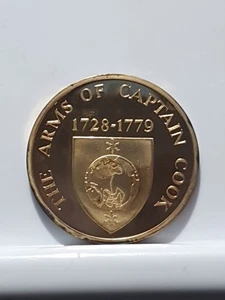 22ct On Stirling Silver Ltd Medallion, Arms Of Captain Cook, Lands On Voyage(36) - Picture 1 of 3
