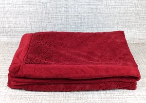 Restoration Hardware Luxe Faux Fur Throw Blanket Thick Warm Red Fleece 45"x65" - Picture 1 of 4