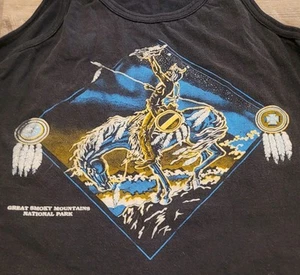 Indianer Pferd Tank Top L Smokey Mountain Nationalpark Vintage Single St - Bild 1 von 9