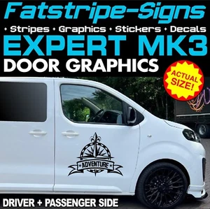 to fit PEUGEOT EXPERT MK3 ADVENTURE DOOR GRAPHICS STICKERS DECALS CAMPER VAN - Picture 1 of 2