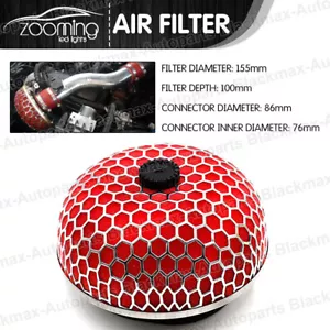 Universal Racing Air Filter 76mm Mushroom Head Car Filter Flow Air Intake SR/Red - Bild 1 von 7