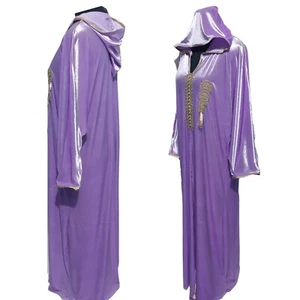 Luxus Flieder Samt Abaya Jilbab Burka Kleid - Bild 1 von 3