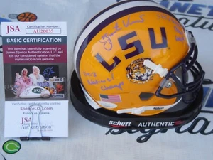 Justin Vincent signierter LSU Tigers Minihelm mit 2003 National Champs JSA COA - Bild 1 von 2
