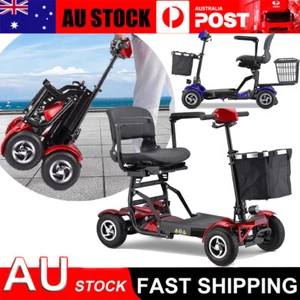 Electric Mobility Scooter Motorised 4 Wheel Fold Portable Pulled w/ Baskets - Picture 1 of 18