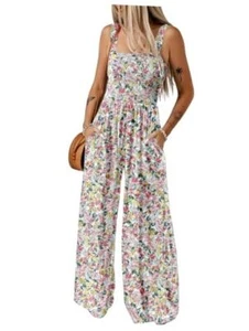  Women's Casual Loose Overalls Jumpsuits One Piece Sleeveless Large Light Pink - Picture 1 of 5