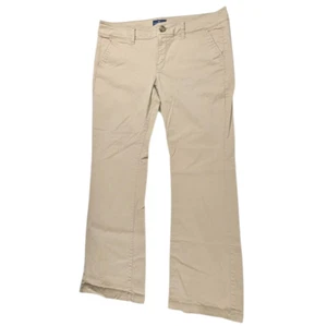 American Eagle Outfitters Kick Boot Khaki Pant Women's 14 Regular Beige Comfort - Picture 1 of 9