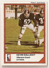 Kevin Dalliday 1984 Jogo CFL card #33 Ottawa Rough Riders  Carleton Ravens