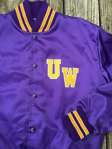 Washington Huskies Jacket Vtg Satin NEW UNWORN 90s Bomber UW Starter sz L - Picture 1 of 3