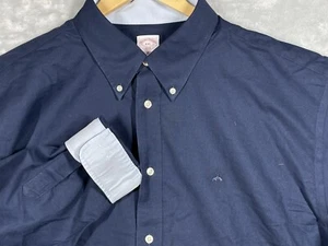 Brooks Brothers Shirt Mens 2XL XXL Blue Madison Fit Button STRETCH Flip Cuff New - Picture 1 of 6
