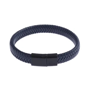 Classic Black Leather Bracelet For Men Hand Jewelry Gift Handsome Bracelet - Picture 1 of 12
