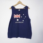 Australia Singlet Mens L Large Navy Blue Aussie Tank top