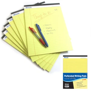 6 Pc Legal Pads Ruled Perforated Writing Pad 50 Sheets Letter Size 8.5 x 11.7 - Picture 1 of 1