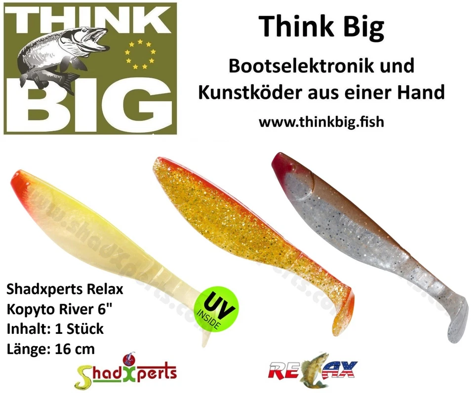 ✅ShadXperts 000216 Kopyto River 6" / 16 cm, Gummifisch Zander Hecht Wels Dorsch✅ - Bild 1 von 1