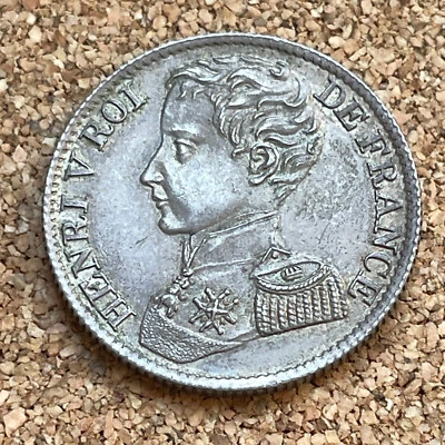 Francia. Henri V reclamante, raro y bonito patrón plateado 1 franco 1831! E25178 Foto 1 de 4