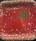 Gold Sparkle Christmas Paper Plates 7 Inch Square Red & Gold Plates