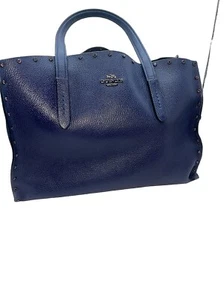Coach Charlie Crystal Rivet Blue Purse No Strap - Bild 1 von 5