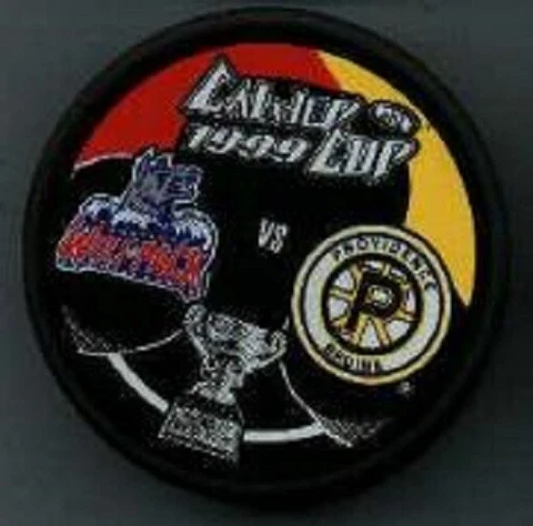 1999 PROVIDENCE BRUINS vs HARTFORD WOLFPACK  NE DIV PLAYOFF PUCK - #2L_LAST1 Cover