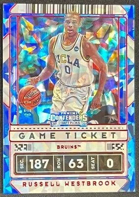 Boleto de juego Contenders Draft Picks Russell Westbrook 2020 rojo hielo agrietado #15/23 Foto 1 de 2