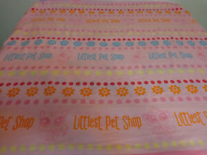 Littlest Pet Shop Twin Flat Top Bed Sheet Pink LPS