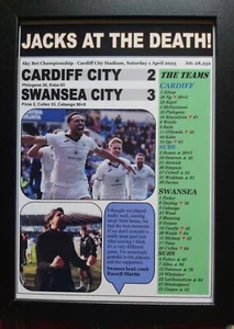 Cardiff City 2 Swansea City 3 - 2023 Championship - souvenir print - Picture 1 of 5
