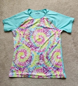 Lands’ End Girls' Tie-Dye Rash Guard Swim Shirt Size XL (14-16) - Picture 1 of 4