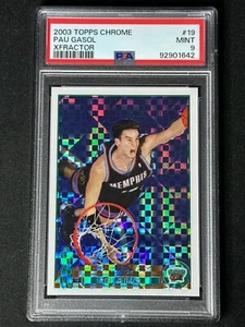 2003 Topps Chrome X-Fractor Pau Gasol #19 PSA 9 MINT Lakers SP RARE /220 - Bild 1 von 2