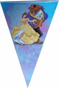 BEAUTY AND THE BEAST Flag Banner- Bunting 2m- 10 Flags Birthday Party Decoration - Picture 1 of 2