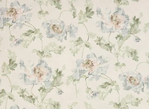 COLEFAX AND FOWLER CURTAIN FABRIC Meriden 3.6 METRES BLUE/GREEN LINEN BLEND - Picture 1 of 9
