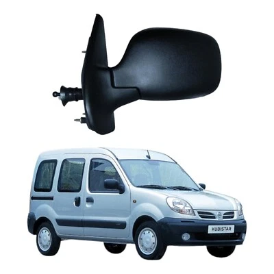 Retrovisore Sinistro SX per RENAULT Kangoo NISSAN Kubistar Meccanico (NERO) - Immagine 1 di 4