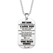 Stainless Steel Tag Necklace "From Dad To Son" for gift