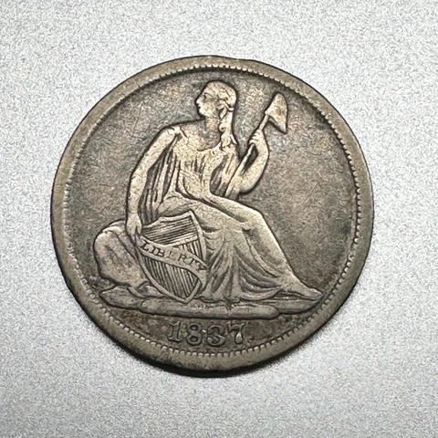 1837   SEATED HALF  DIME    NICE DETAIL   KEY TYPE COIN   #1961 Cover