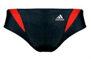 Adidas Junior Mens Lycra Brief Swim [Black] Red Splice - Size 26,28 - Picture 1 of 3