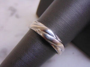 Alianza de boda vintage Estate de oro blanco de 14 quilates para mujer 3,7 g E1034 - Imagen 1 de 4