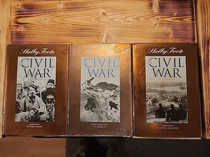 TIME-LIFE: LOT OF 3 ‘SHELBY FOOTE’S THE CIVIL WAR-A NARRATIVE’ BOOKS  - Imagen 1 de 4