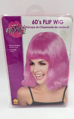 Rubies Womens 60's Pink Flip Wig Retro Bangs Big Hair Costume Grease New - Image 1 of 4