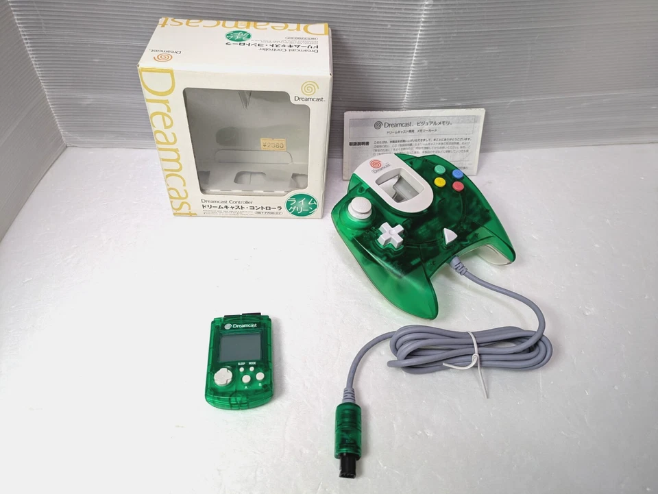 Dreamcast Controller Clear Lime Green HKT-7700 Visual Memory SEGA  DC Japan Box - Image 1 of 4