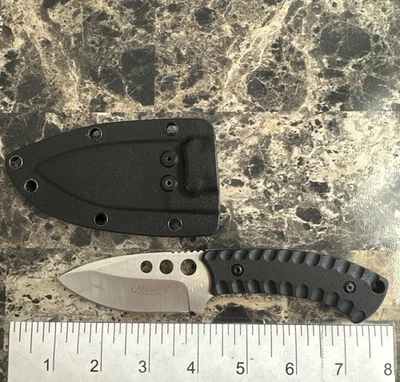 Camillus Titanium Tactical Boot Knife Black Handle w/ Kydex Sheath - Image 1 of 4