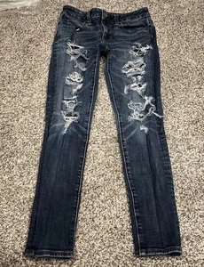 Pantalones de jean azul jegging súper elásticos talla 0 American Eagle Outfitters 360 - Imagen 1 de 3
